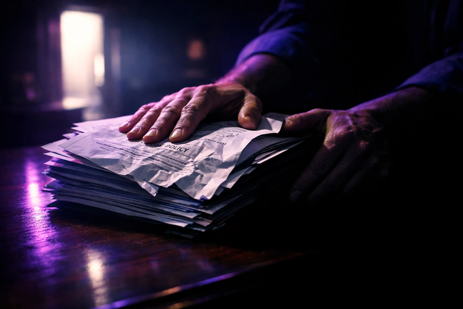 A person rejecting government contracts on a desk to transition from public beneficiary to private trustee.