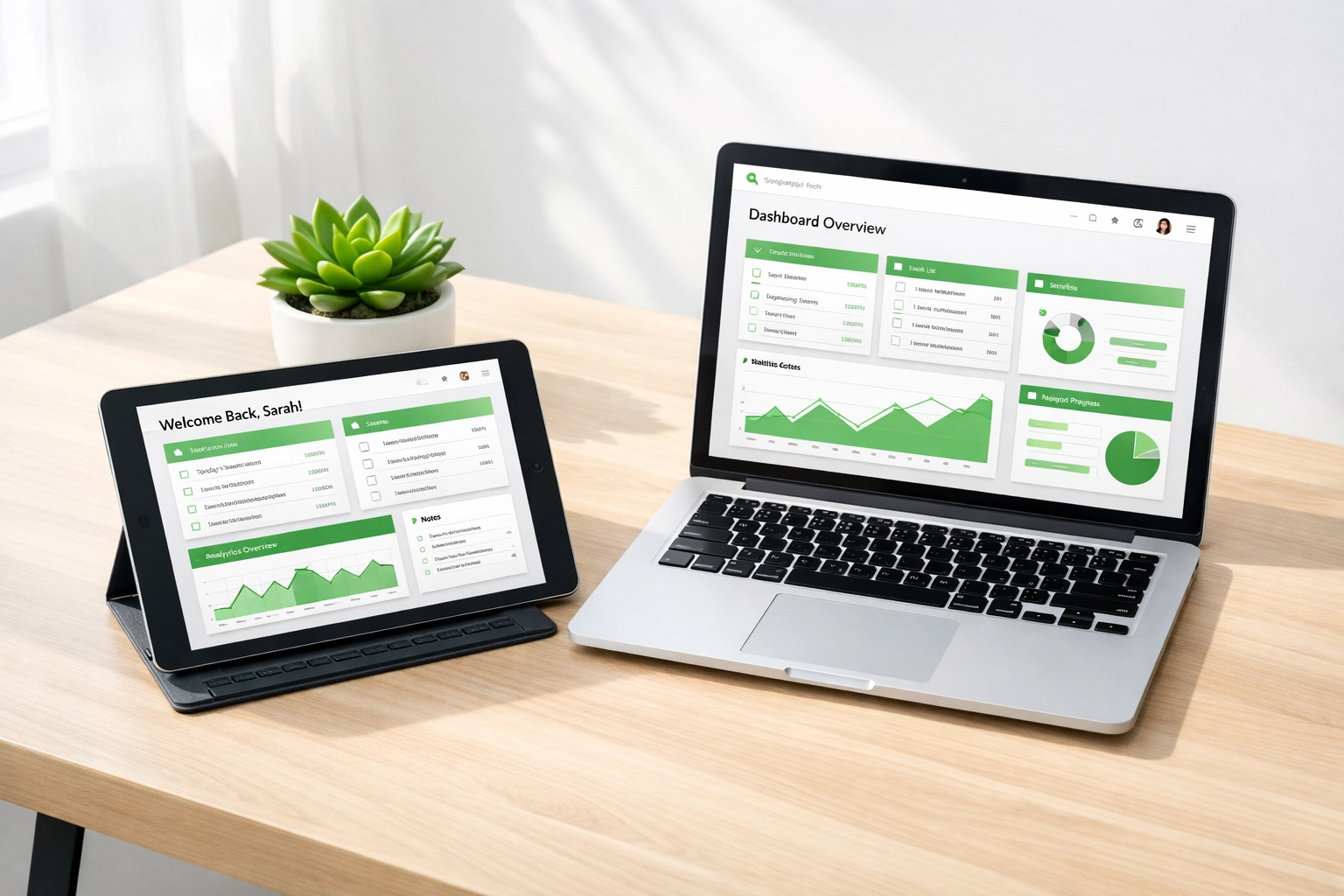 Modern school web portal dashboard on a laptop displaying secure student data and teacher tools.