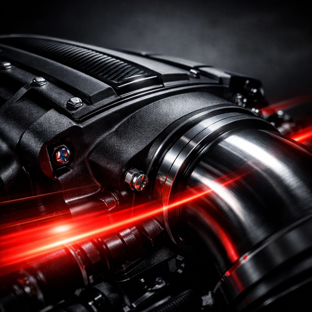 A high-performance engine component symbolizing the impact of fast website hosting on search rankings.