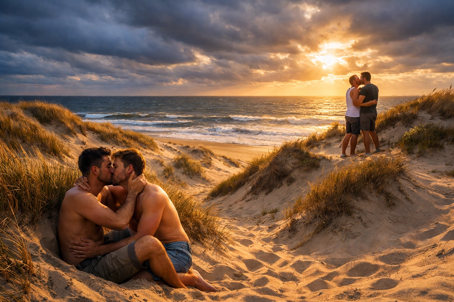Wild sand dunes at Rooster Beach Belgium - historic gay nudist haven on the North Sea