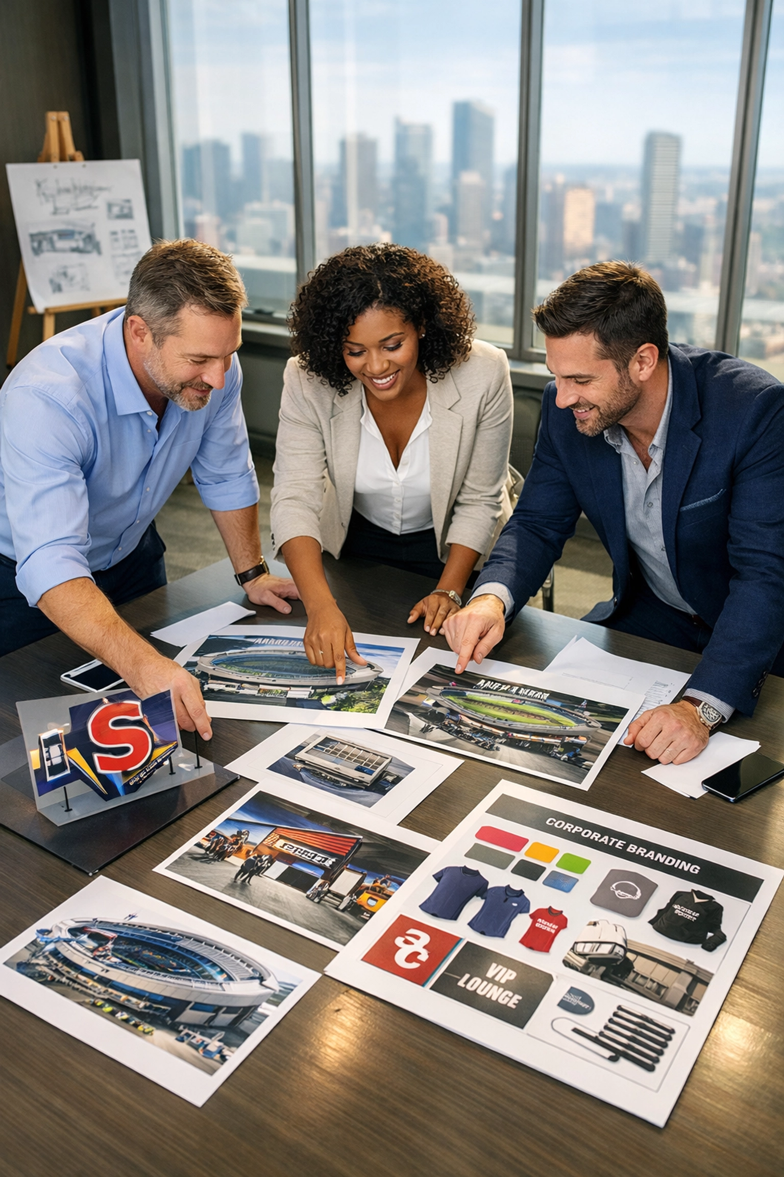 Dakdan Worldwide team strategizing on brand portfolio rotation for successful sponsorship activation.