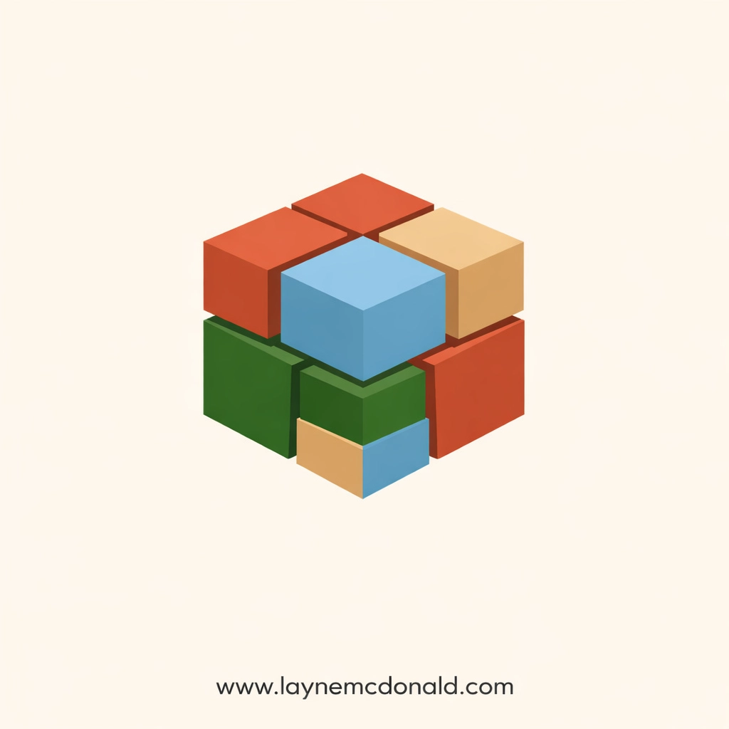 Diverse interlocking cubes forming a larger block to illustrate the Christian theme of community and unity in Christ.