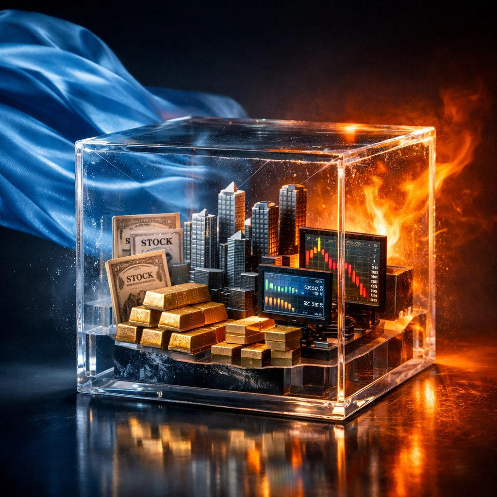 Investment portfolio stress test visualization showing resilience under market pressure