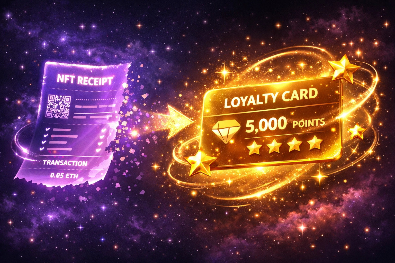 NFT receipt transforming into Web3 loyalty rewards for Larecoin merchants
