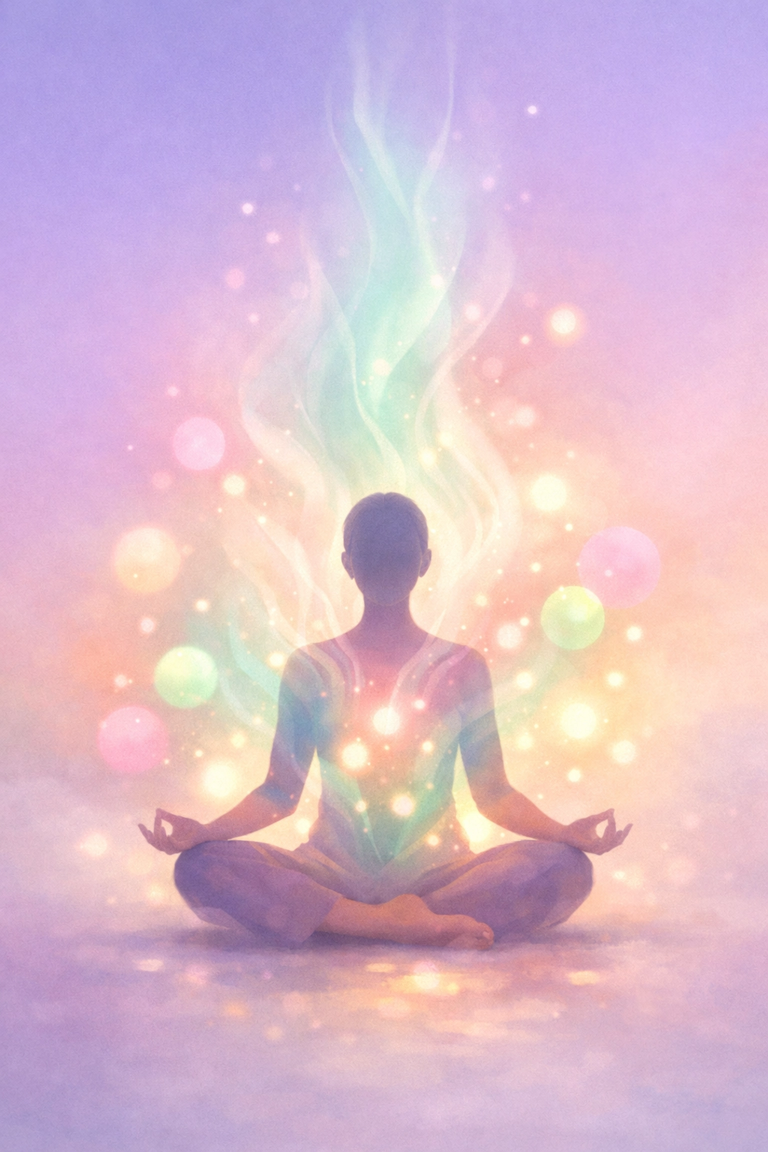 Person meditating with intention before their first spiritual healing session