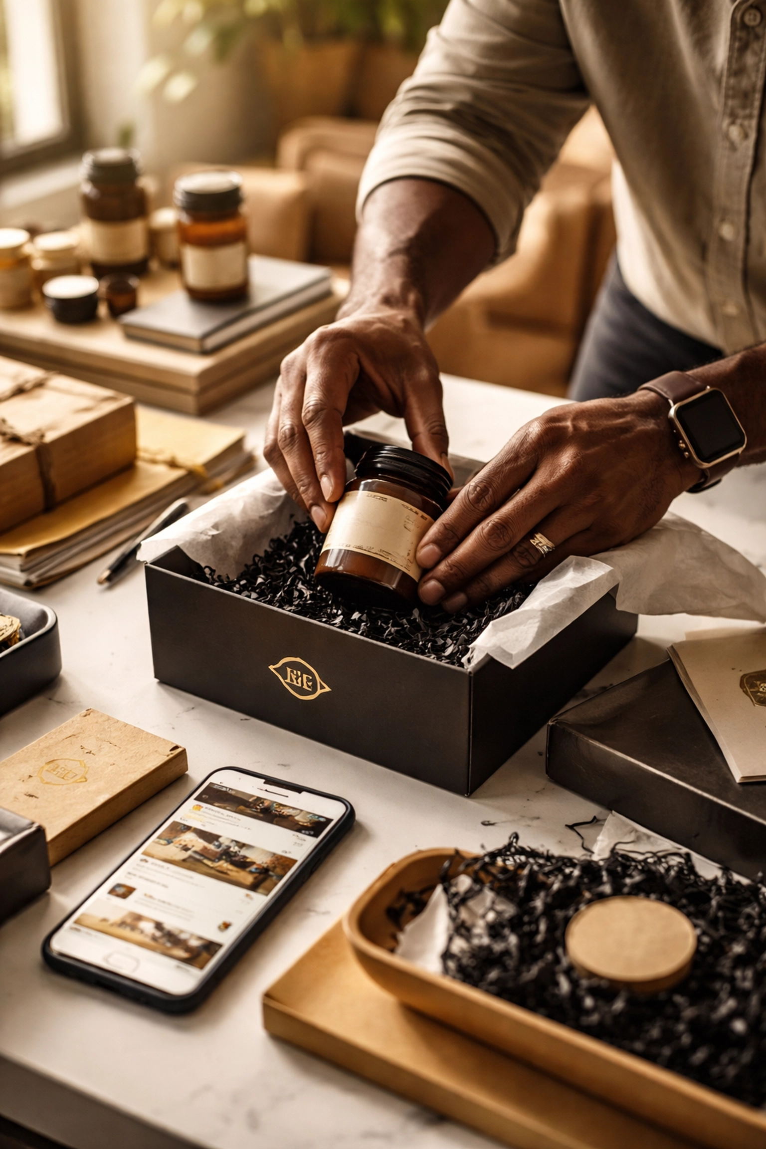 Stop Sleeping on Black Excellence: These News Stories Prove We're Still Making History Black entrepreneur packaging artisanal products for his Black-owned small business