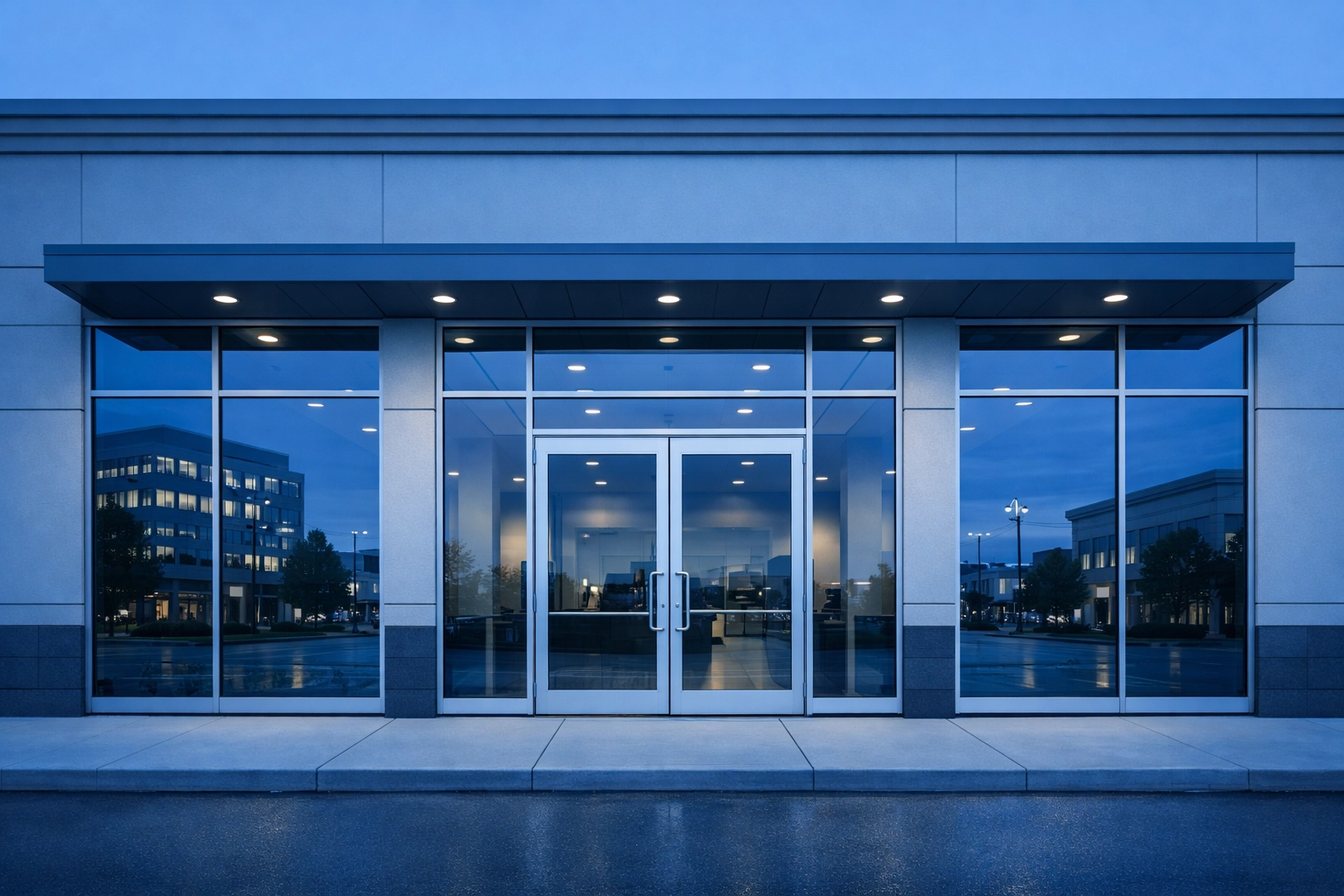 Modern Alabama commercial storefront highlighting the importance of lease security in local business markets.