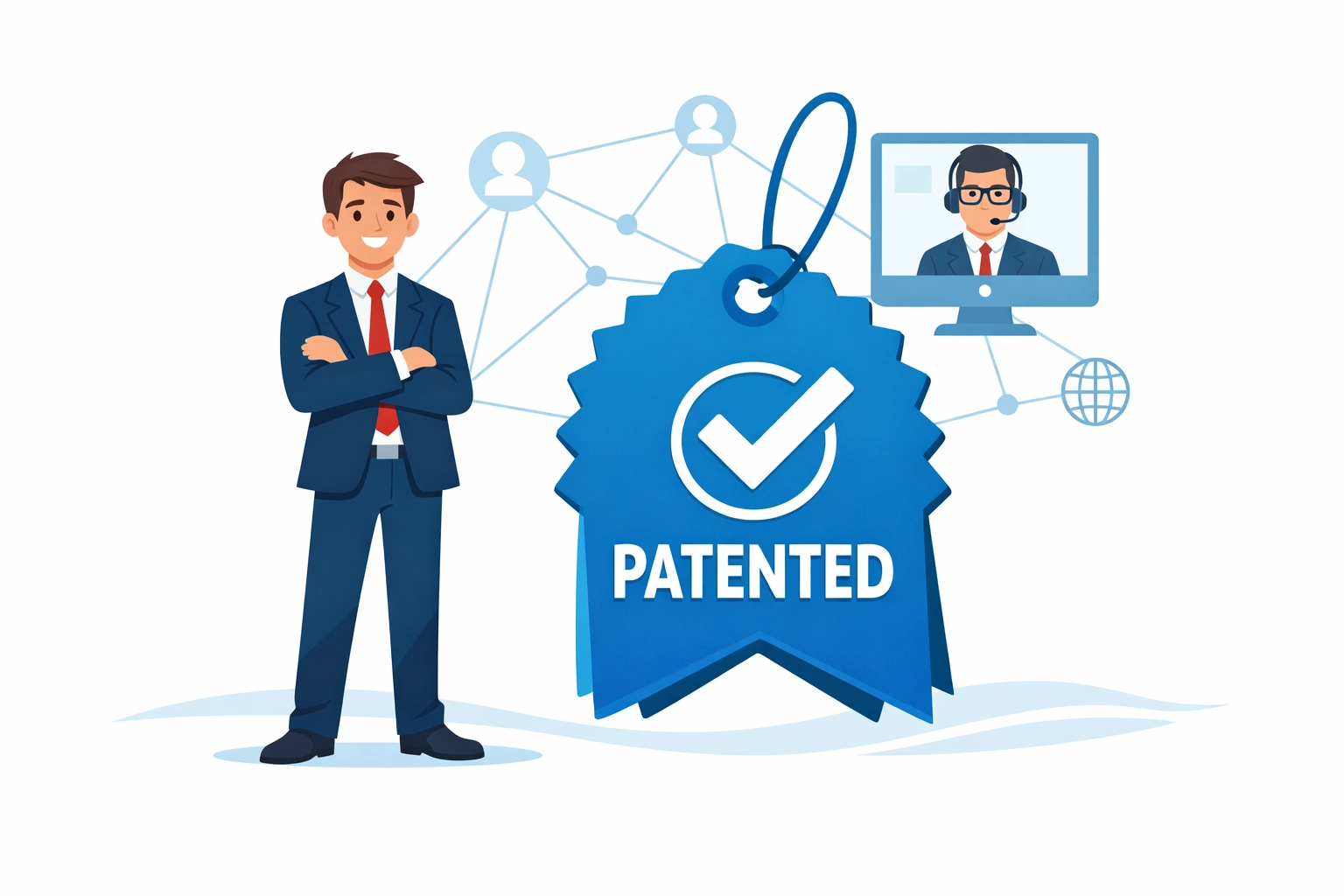 A professional with an Authenticate Pro blue security tag representing a global network of experts.