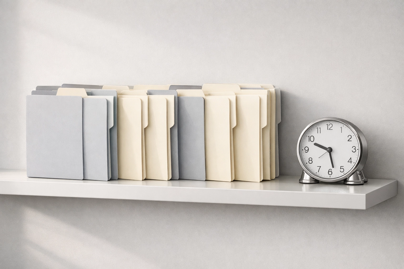 Organized office files representing state-level tax preparer registration and regulatory compliance.