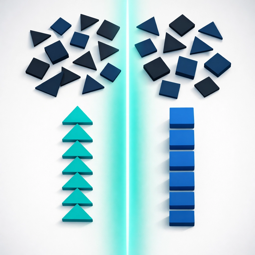 Strategic data stratification sorting a bimodal process into two distinct, stable populations.