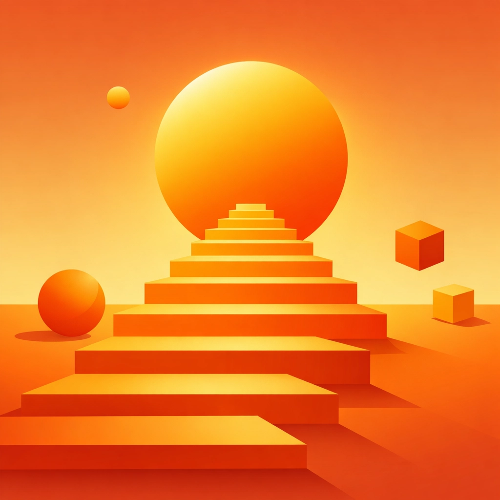 Ascending steps symbolizing the strategic journey toward high volume print production success.