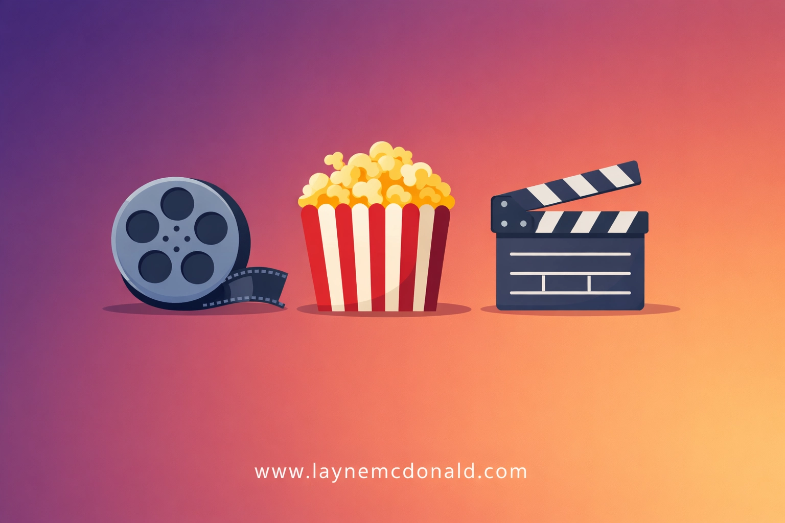 Christian movie reviews featuring film reel, popcorn, and clapperboard for family-friendly entertainment