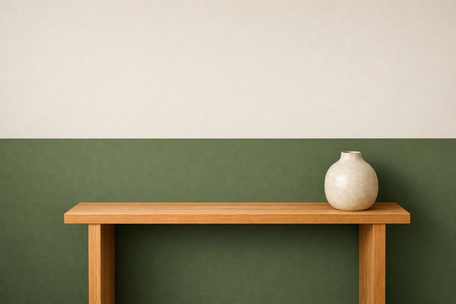 Two-tone olive green and beige walls, a 2026 home decorating trend for Gloucestershire houses.