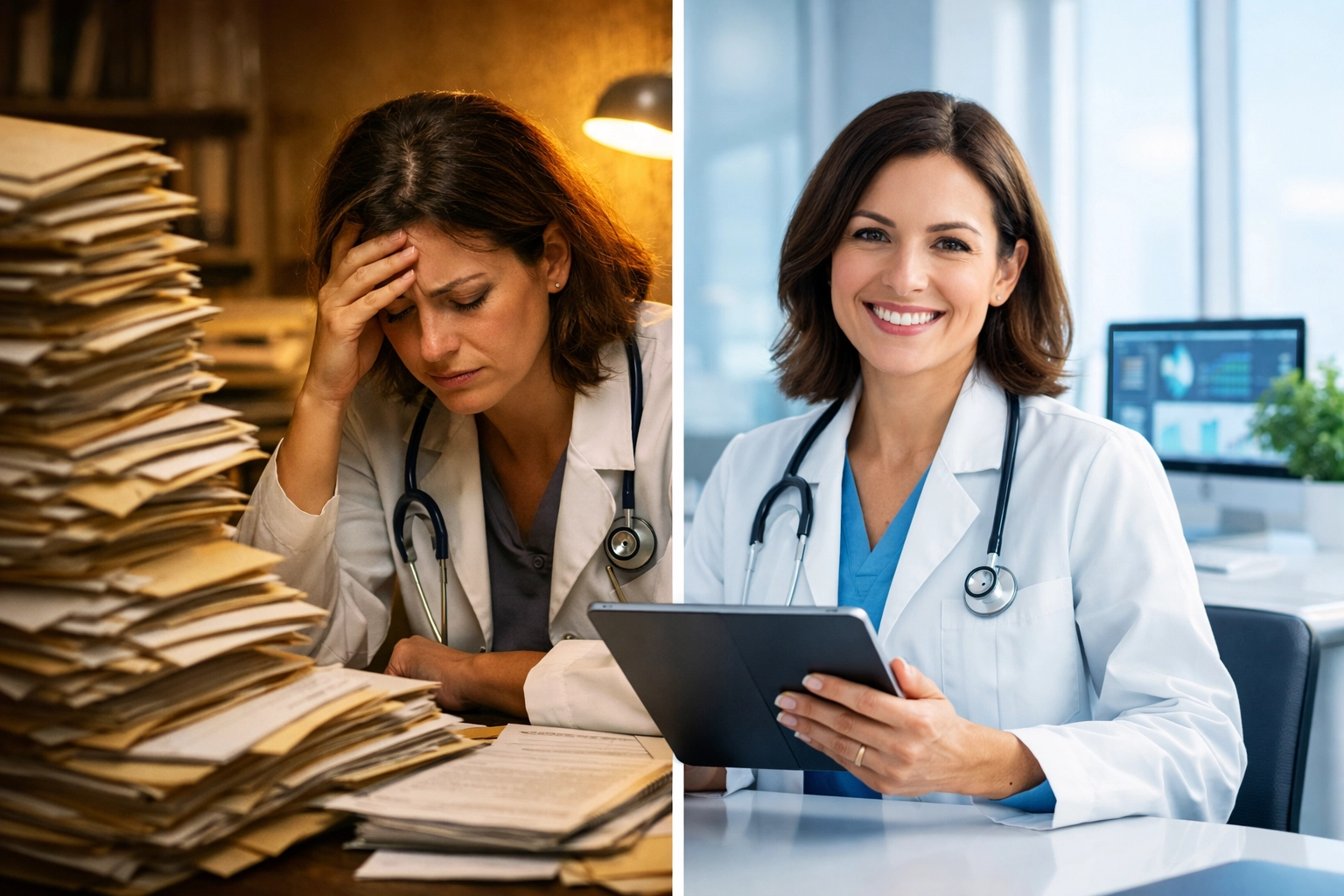 Comparison of manual paper-based documentation versus AI-automated healthcare workflow efficiency