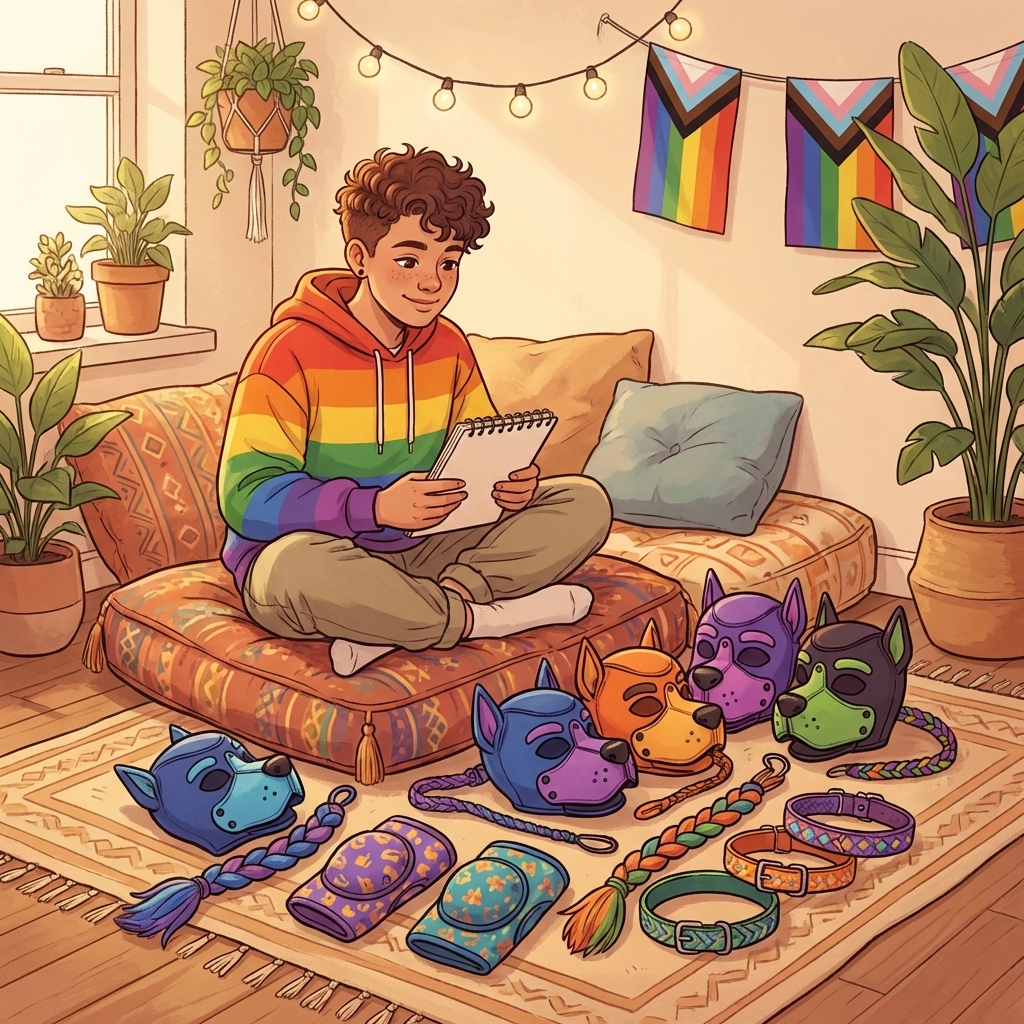 Puppy play gear and accessories for first-time pup mosh attendees