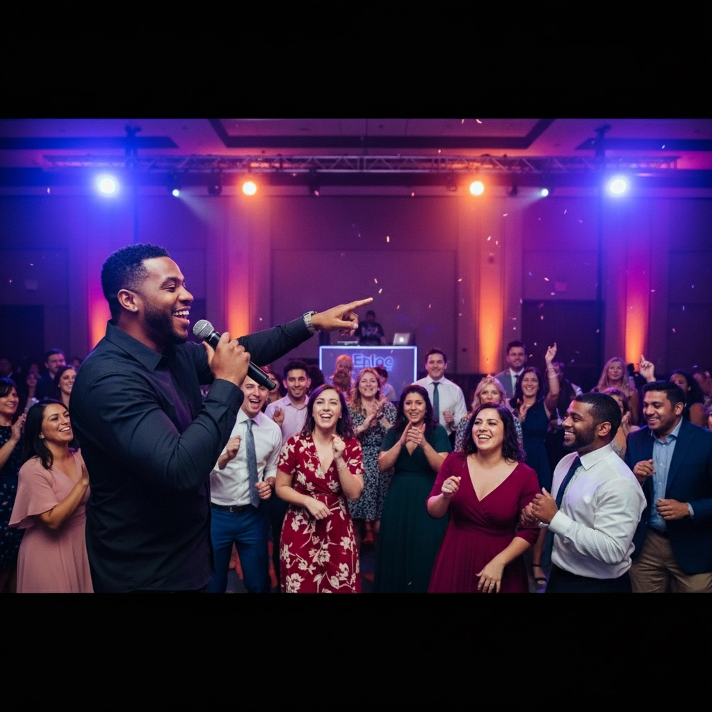 Hype man from Enloe Entertainment your go to wedding DJ in Houston, Texas