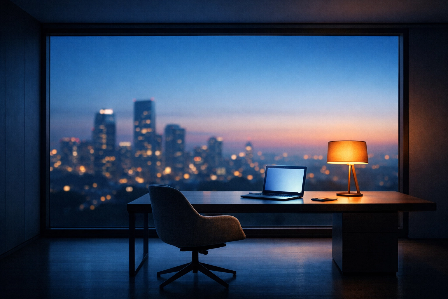 A modern, quiet home office symbolizing an automated sales pipeline and streamlined business growth for founders.