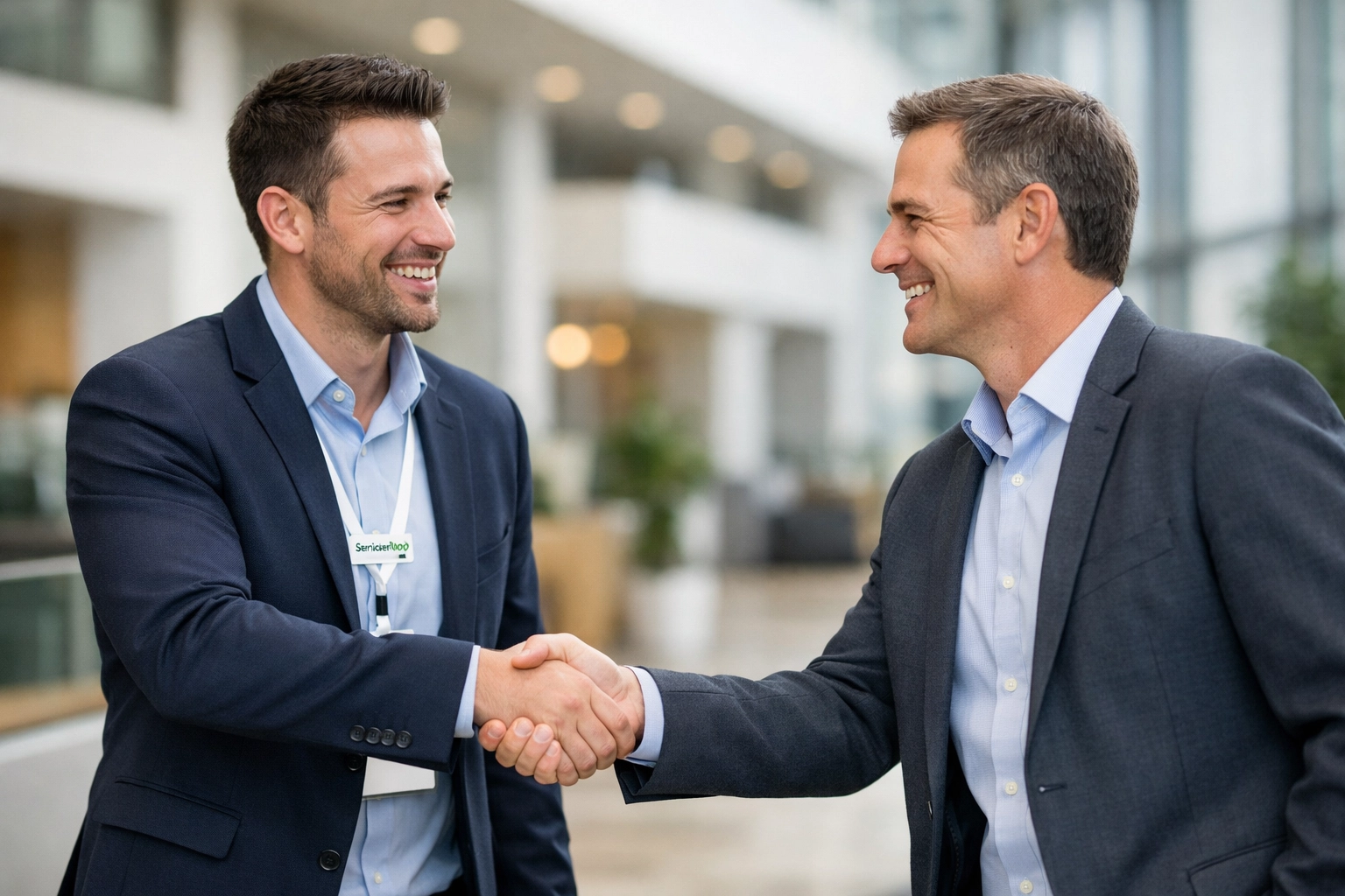 Professional handshake highlighting successful ServiceNow consulting services and ROI growth.
