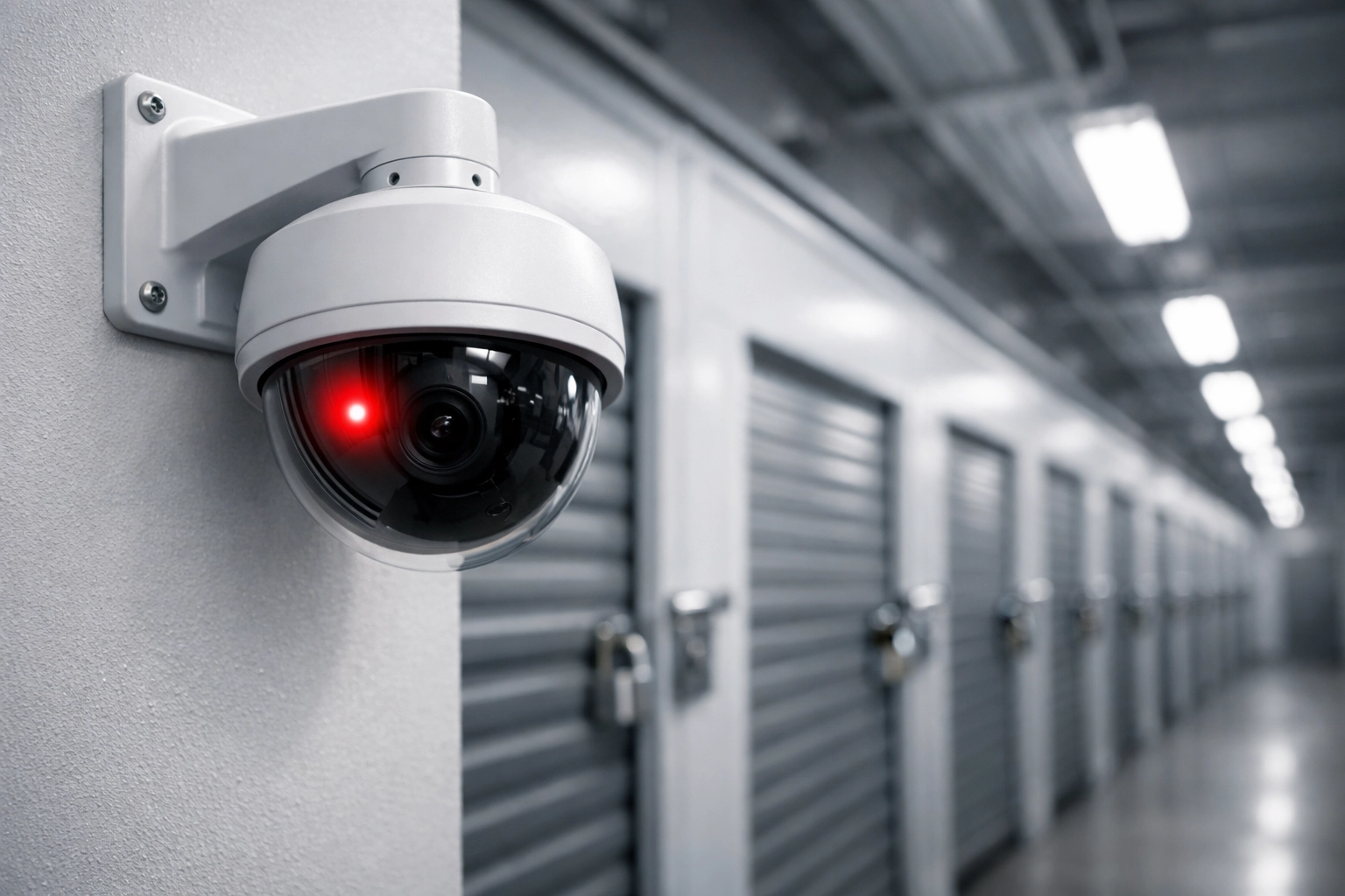 Secure storage facility with CCTV camera protecting business assets in Hertford