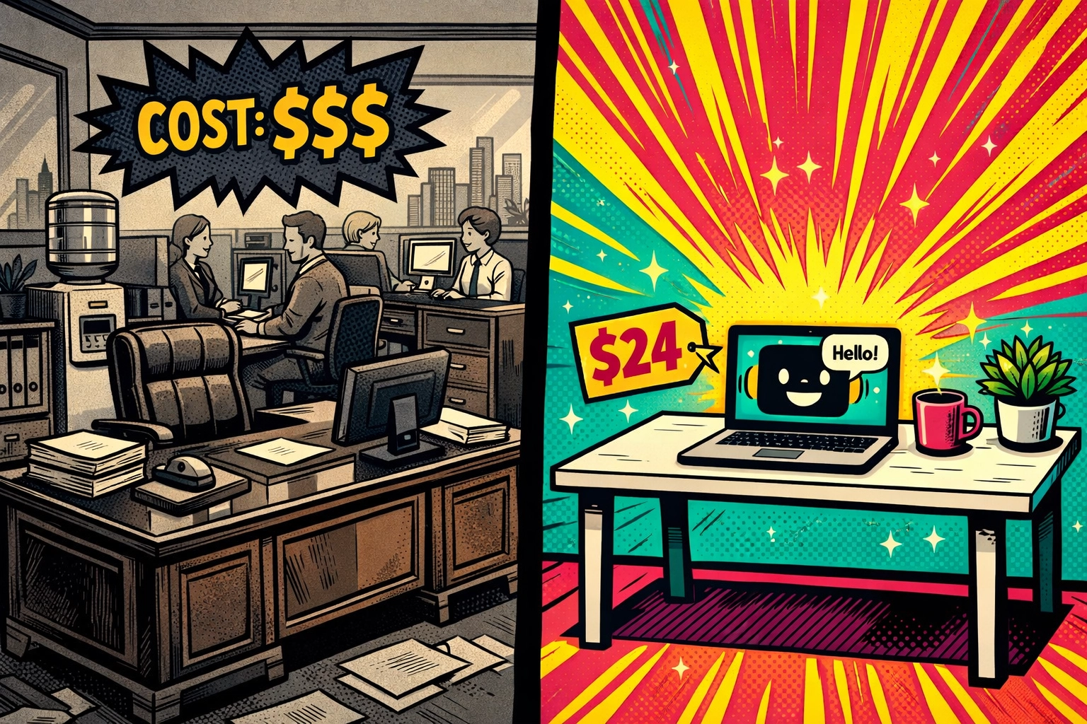 Cost comparison: traditional customer support team vs affordable AI assistant