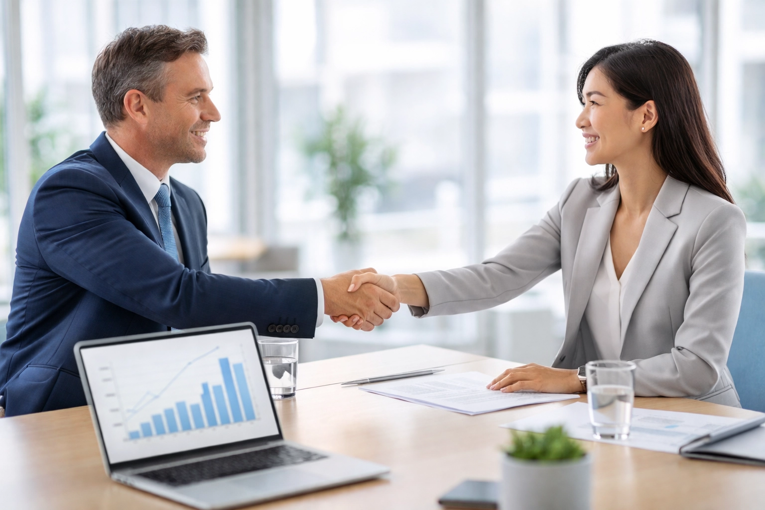 Healthcare professionals shaking hands symbolizing successful medical billing outsourcing partnership
