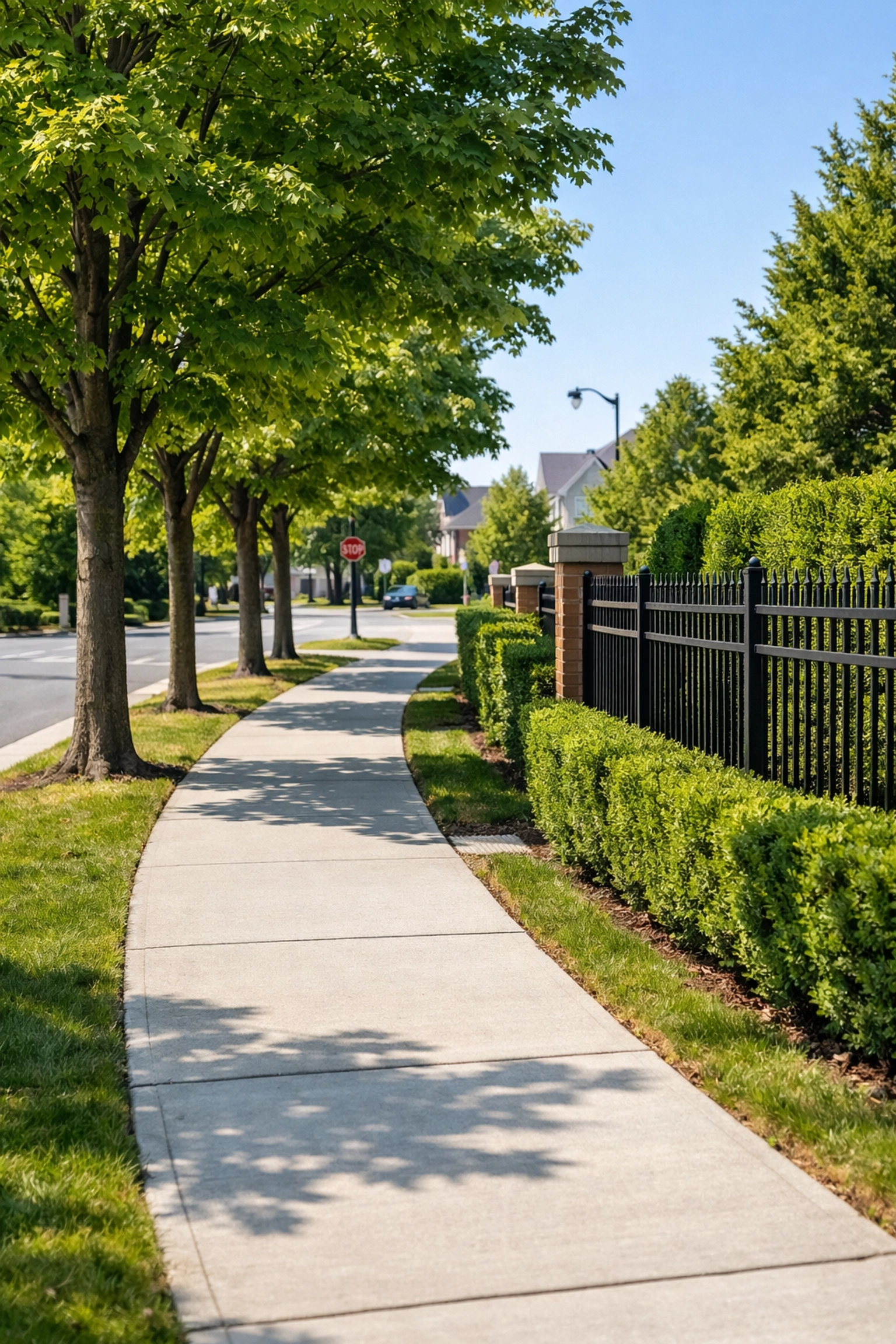 Walkable tree-lined suburban street in a safe Richmond Hill family neighbourhood.