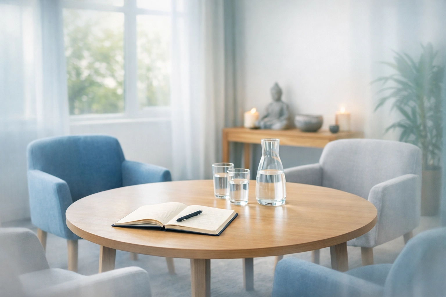 Mediation room for child custody negotiations at Hampton Roads law firm