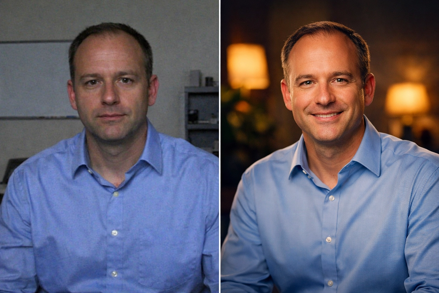 Comparison of webcam video versus professional cinematic testimonial film production