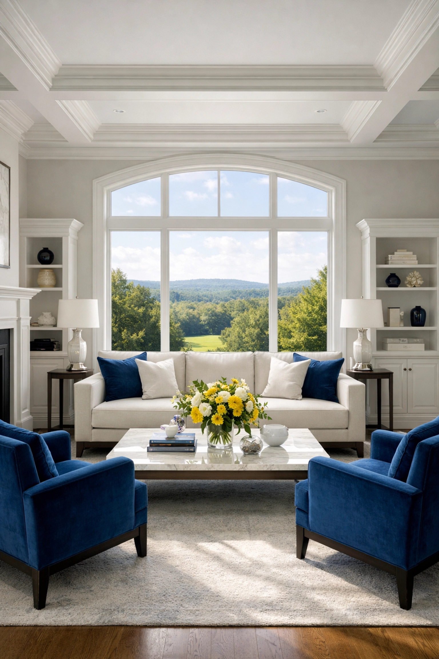 Impeccably clean Massachusetts living room showcasing House Cleaning Pepperell MA results.