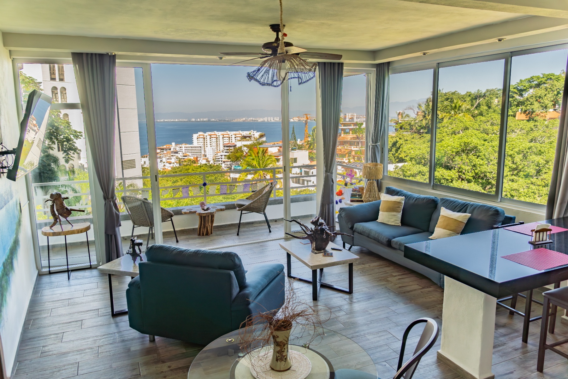 Spacious condo living room in Puerto Vallarta