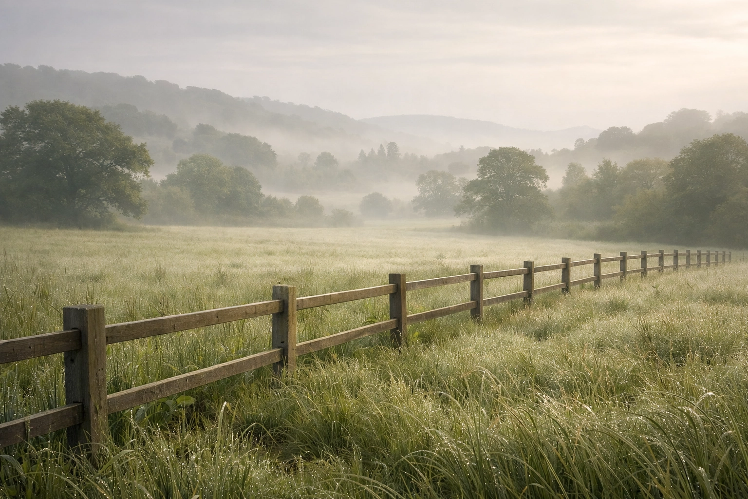 Scenic misty landscape of a development site in Surrey, perfect for those exploring UK land auctions in 2026.