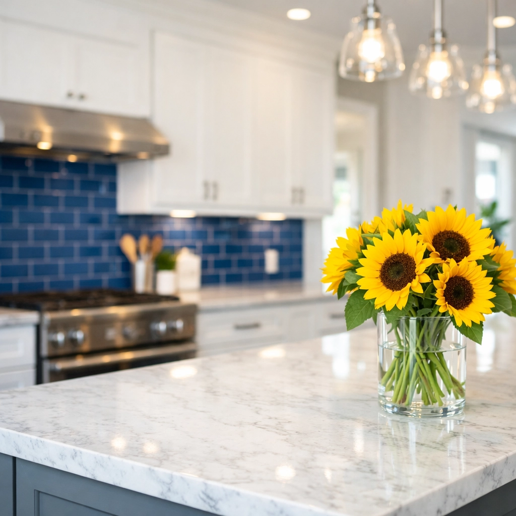 A bright, modern kitchen showcasing the results of expert maid services Lowell homeowners trust.