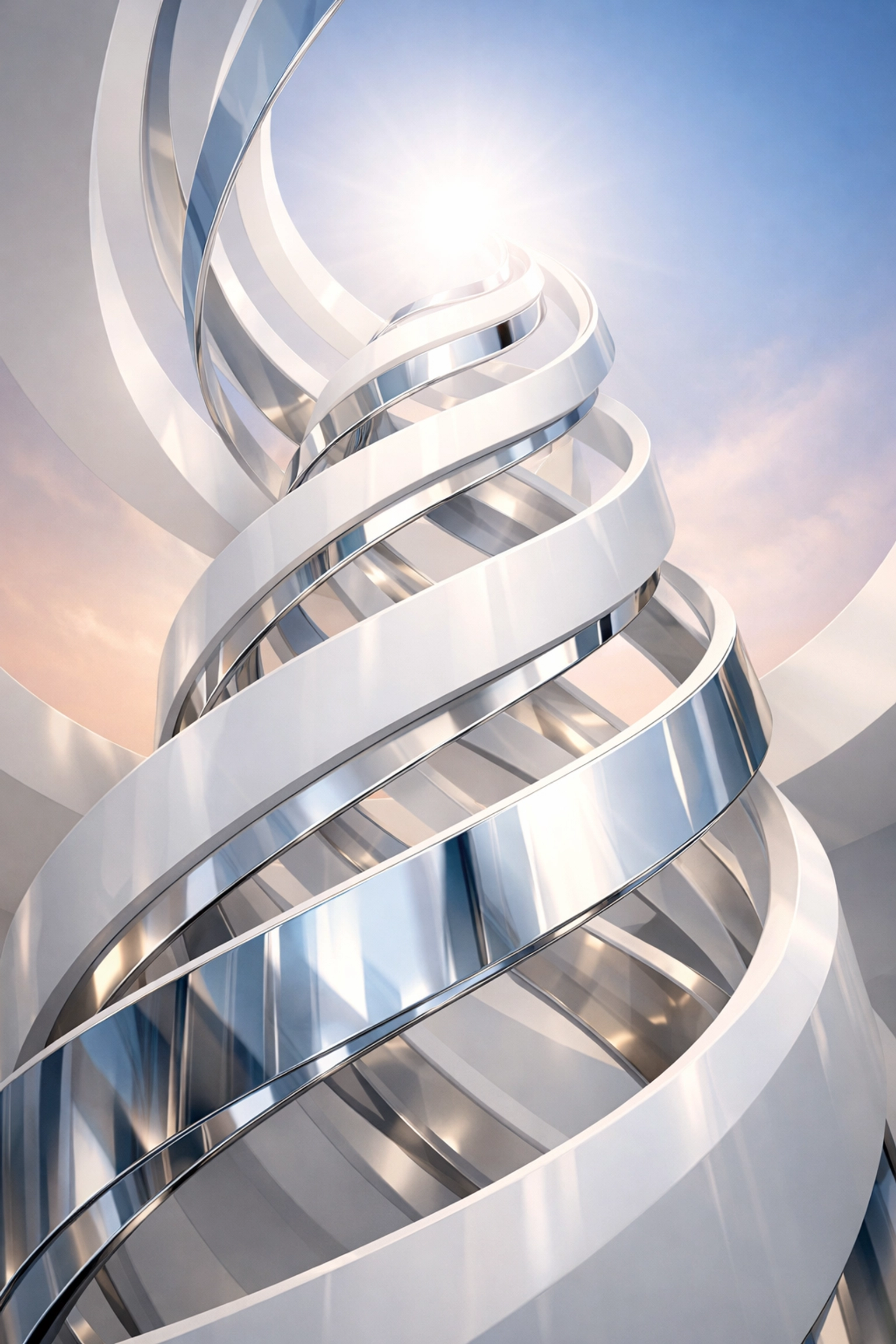 Abstract upward spiraling paths representing business scalability through professional automation consulting.