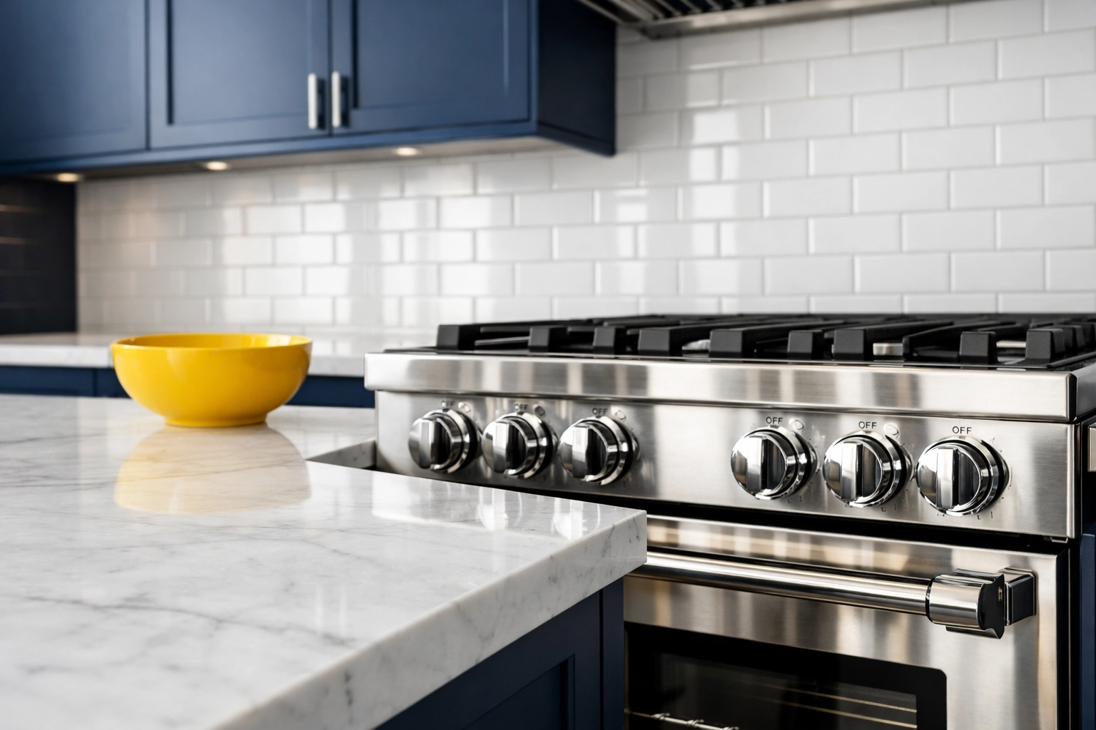 Professional house cleaning Cambridge MA maintains a spotless marble kitchen in a Kendall Square home.