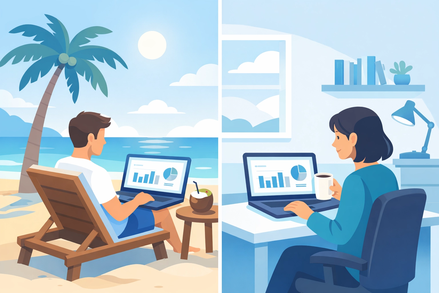 Remote work with cloud-based payroll system from anywhere