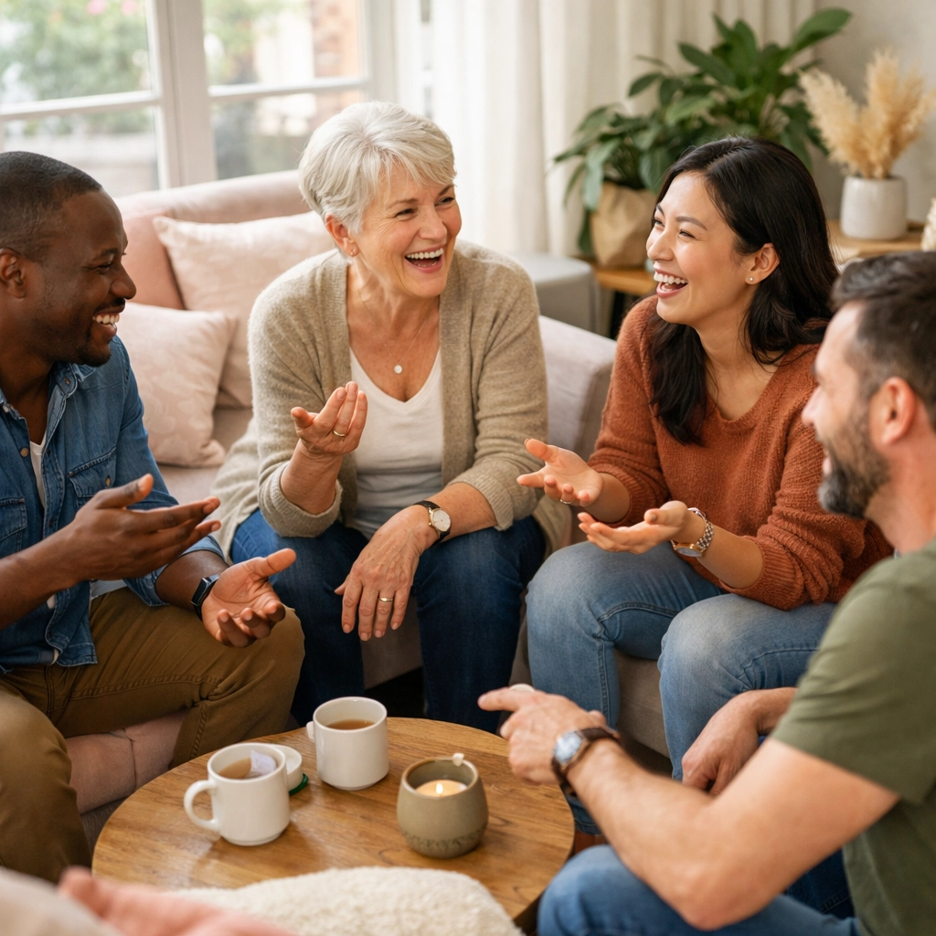 Small business community building genuine connections through Facebook group conversations