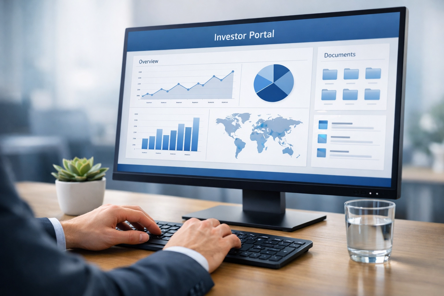Investor portal dashboard for real estate syndication document management and tracking