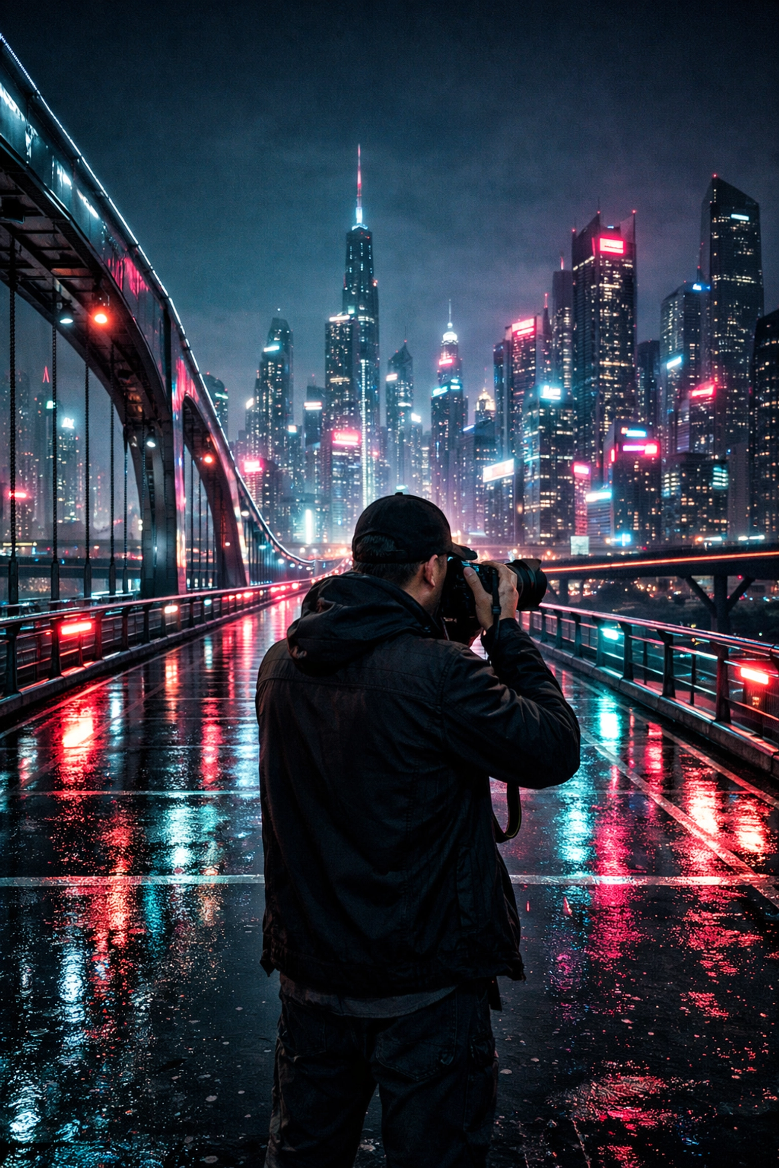 Wide-angle city shot showing extreme clarity and computational autofocus results.