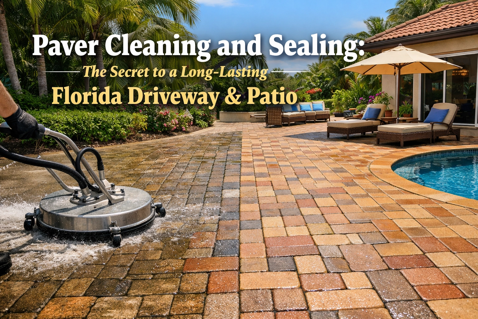 [HERO] Paver Cleaning and Sealing: The Secret to a Long-Lasting Florida Driveway & Patio