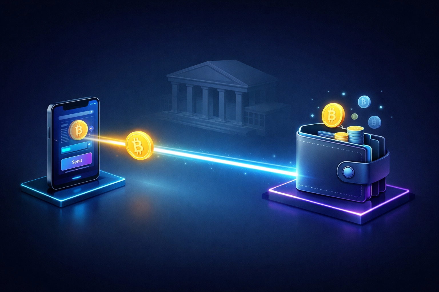 Direct crypto payment flow from customer to merchant wallet bypassing intermediaries