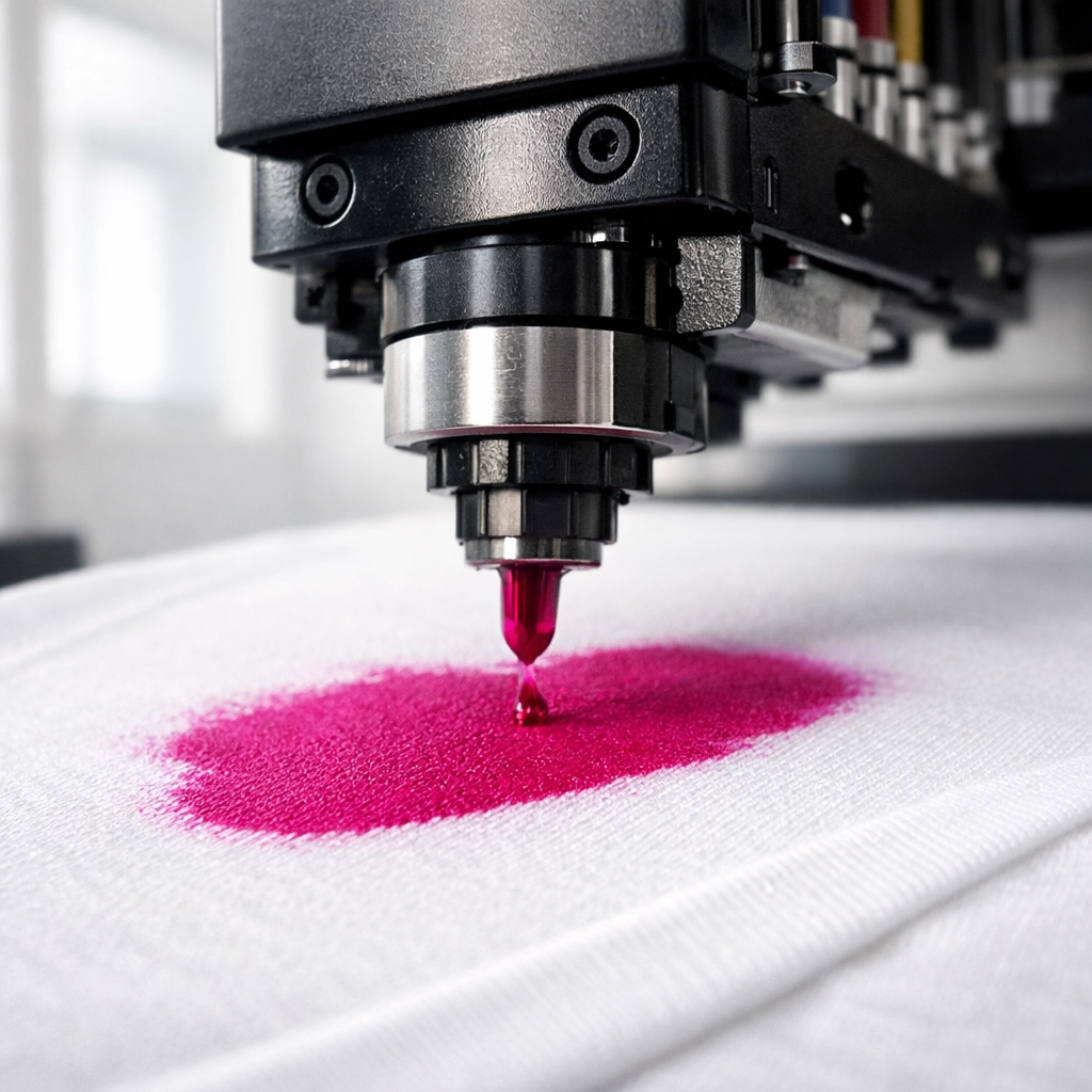 Professional DTG printing process applying vibrant ink to a high-quality custom t-shirt in Barrow-in-Furness.