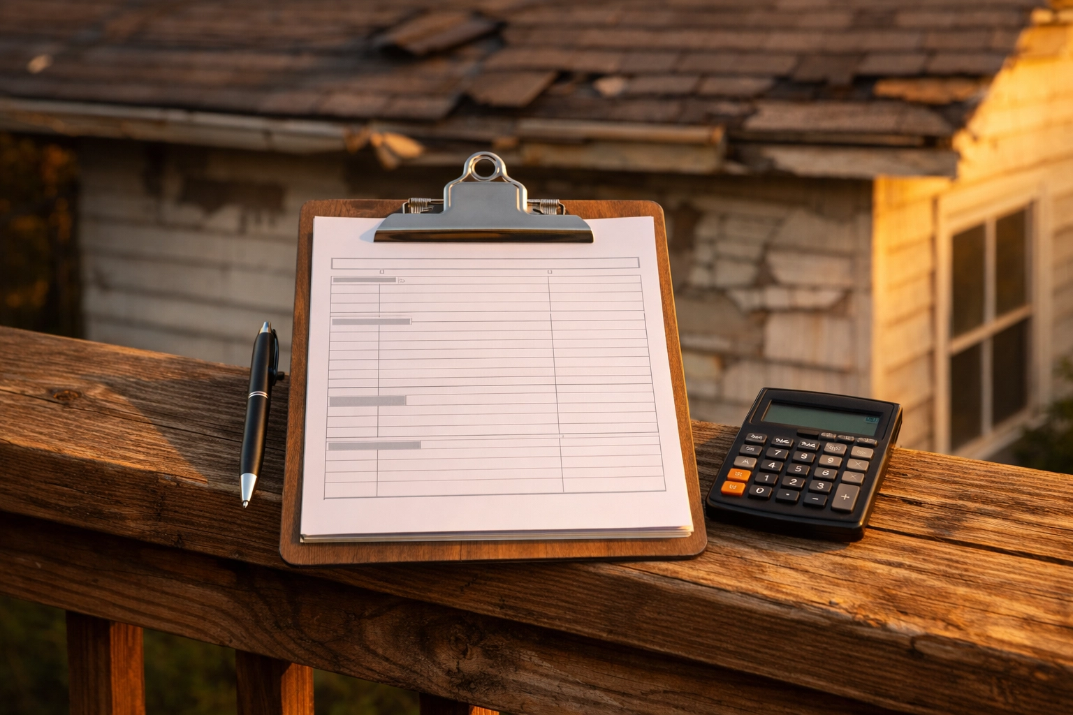 Home inspection clipboard showing fast closing process for as-is sale