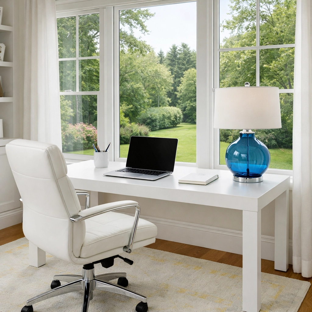 A perfectly organized home office demonstrating the transformative power of residential cleaning in Needham.