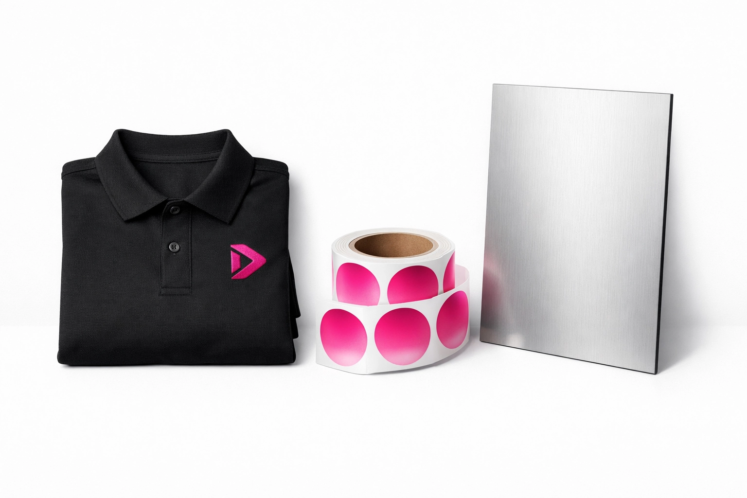 A collection of Finger prints services including branded workwear, labels on rolls, and signage in Cumbria.