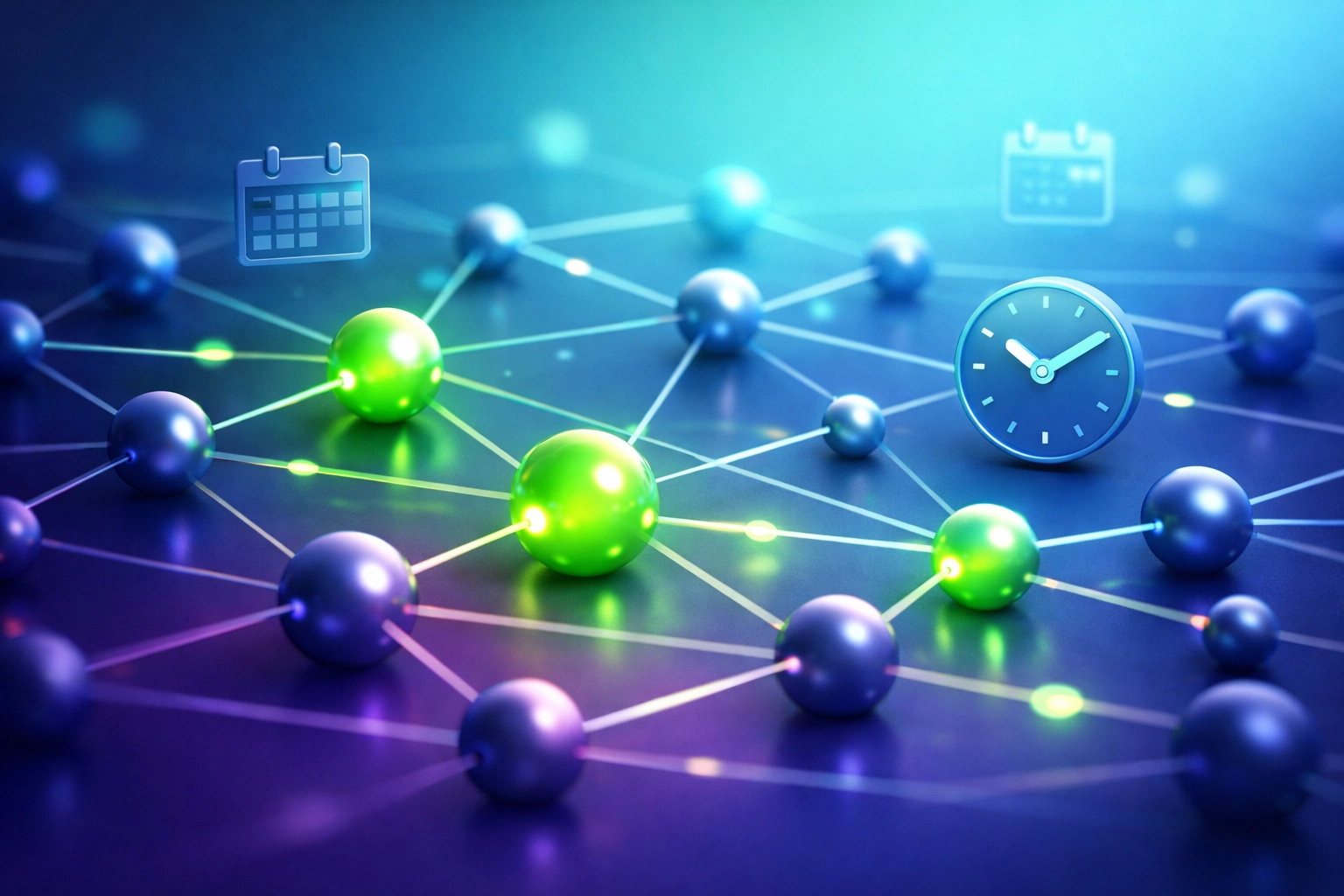 Automated workflow network illustrating connected follow-up reminders and business processes