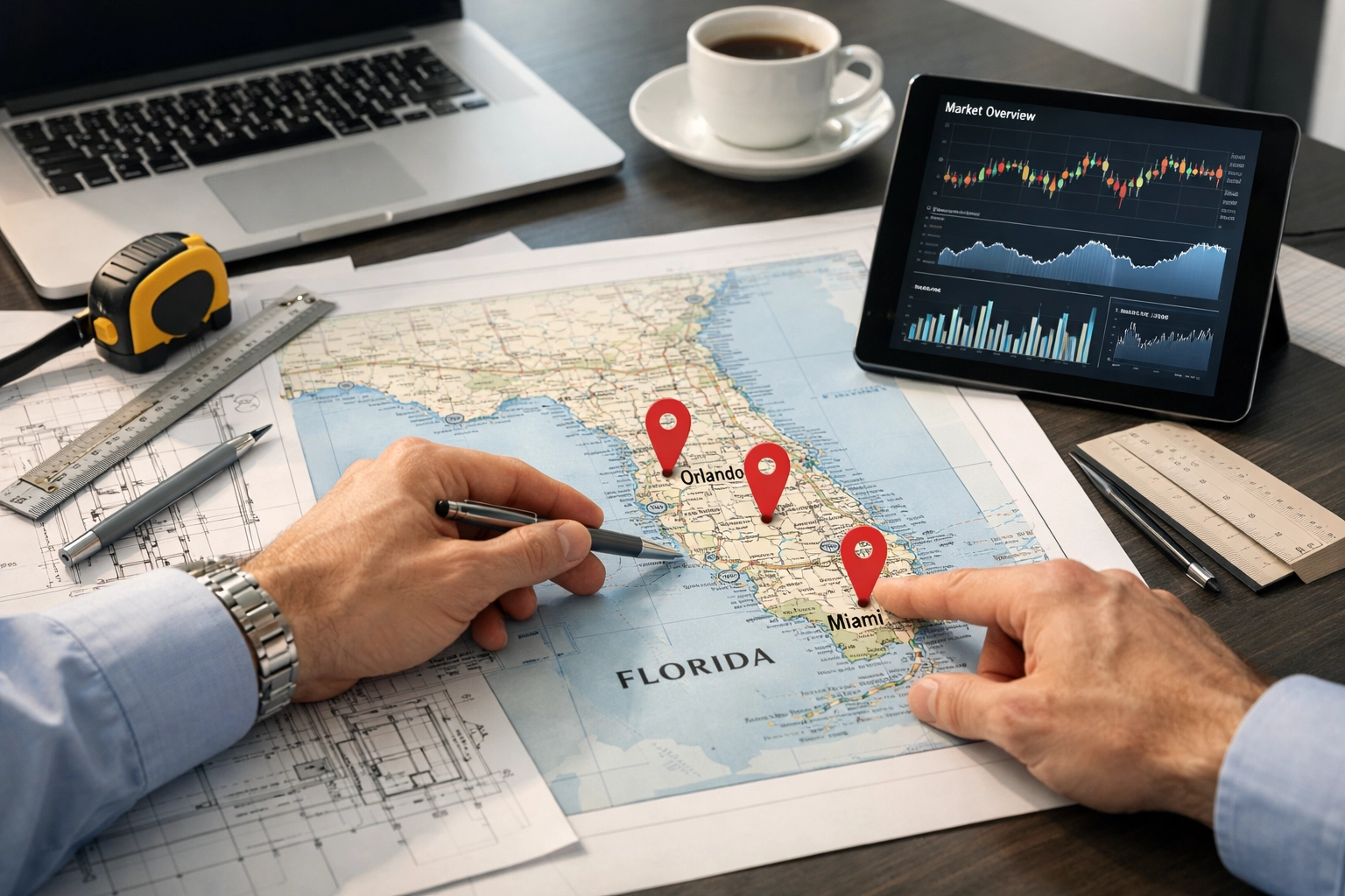 Commercial real estate site selection planning with Florida market data and strategic analysis