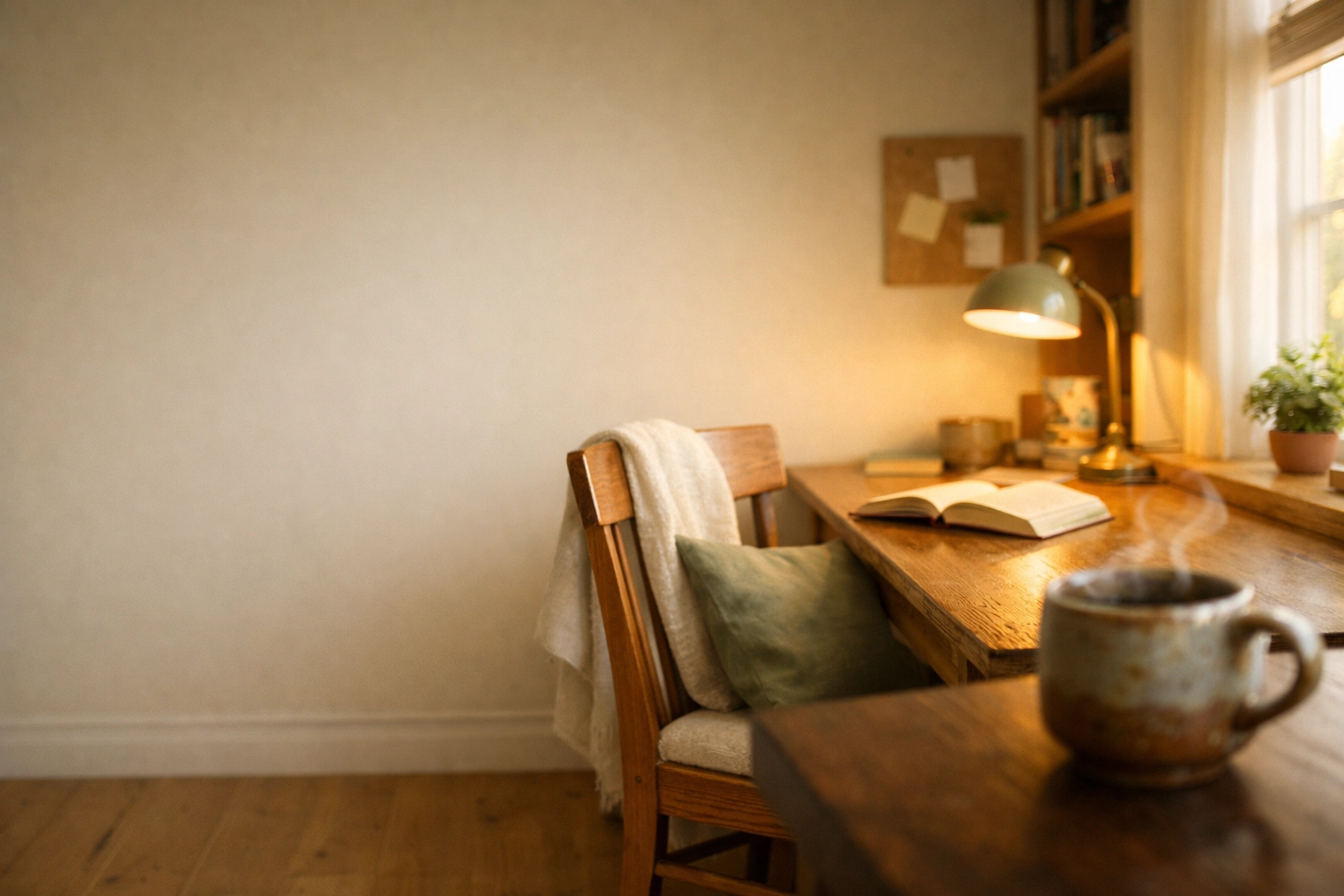 A calm homeschooling workspace reflecting the silence required for neural consolidation and memory retrieval.