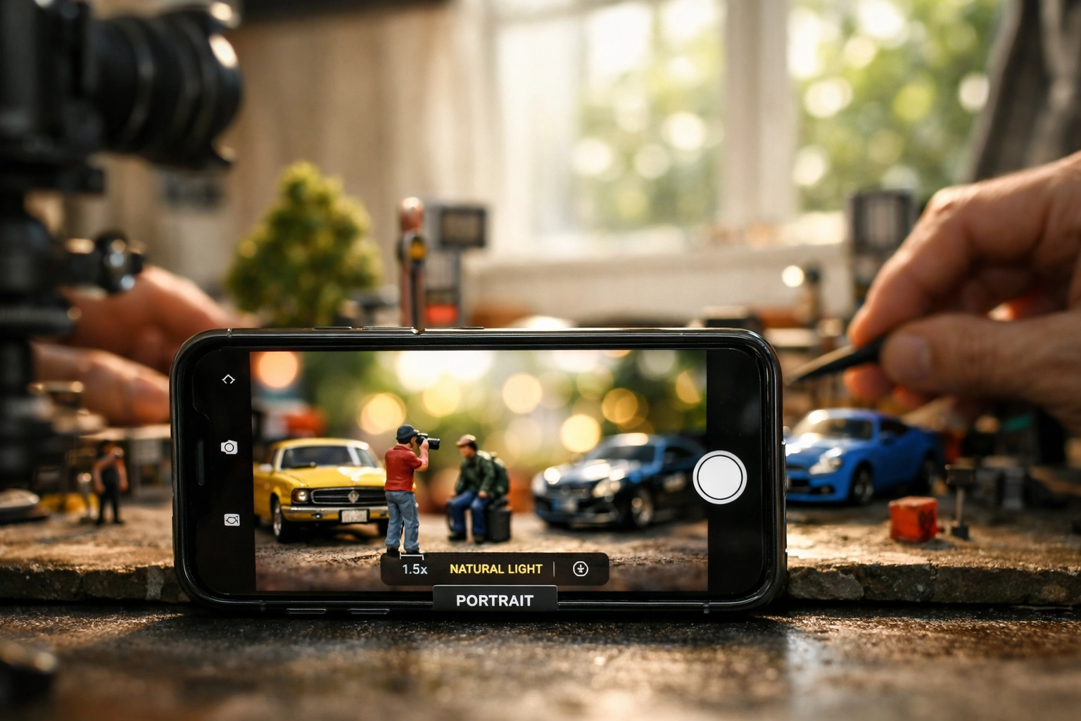 Smartphone photography of a 1:64 scale diorama using a low angle for professional realism.