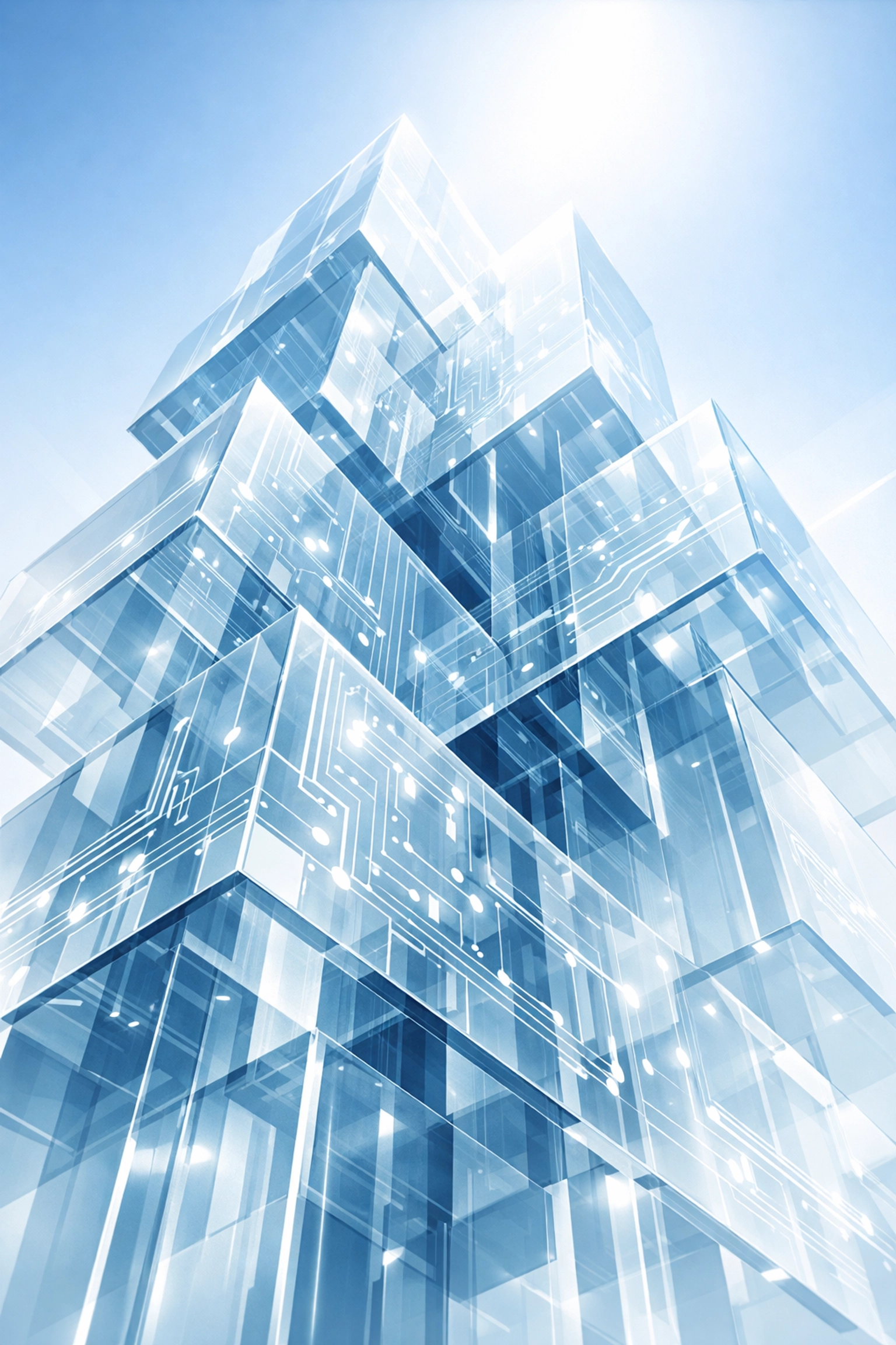 Secure data layers representing automated compliance protocols and immutable record-keeping in FinTech.