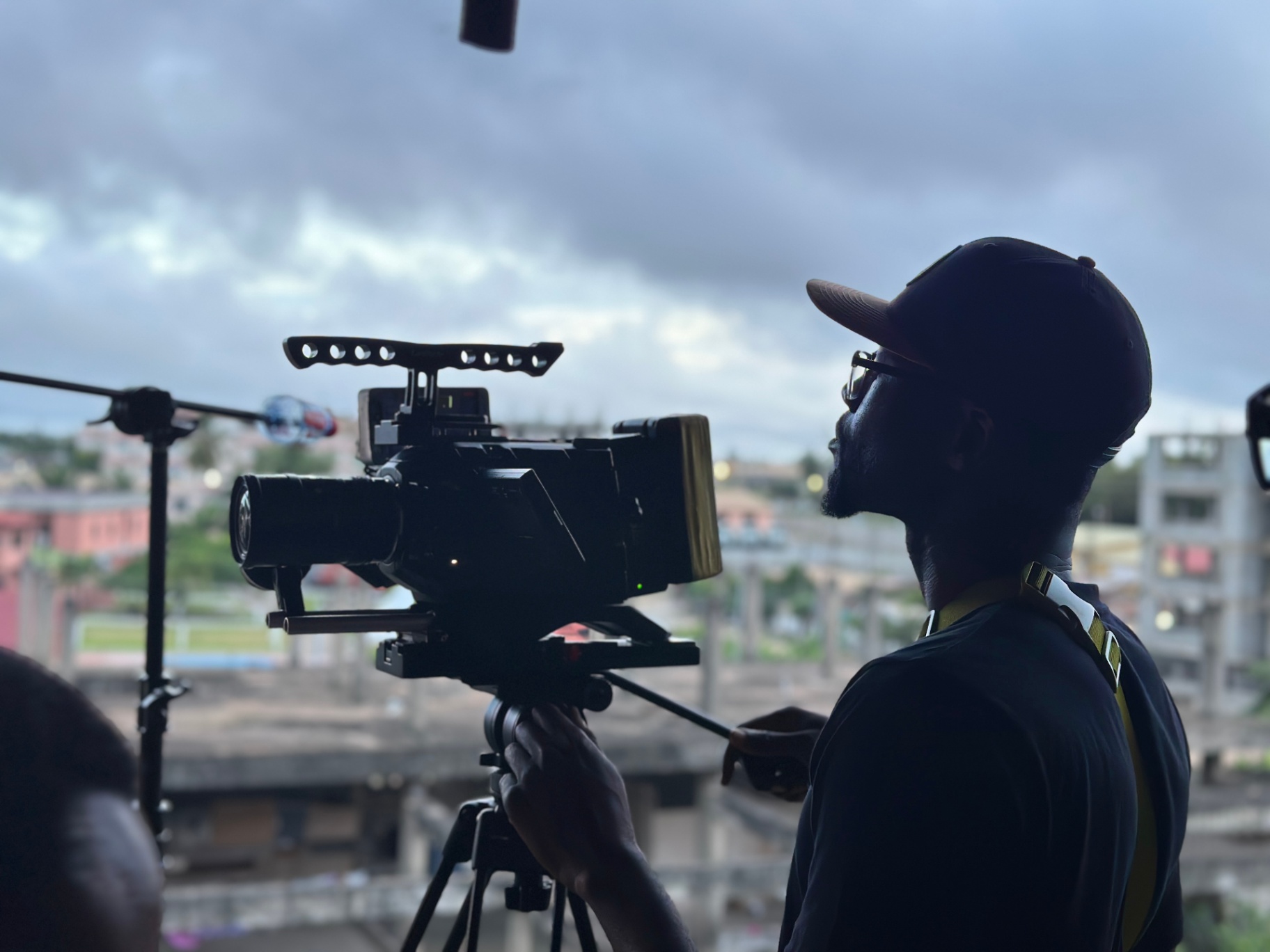 Working the camera on set